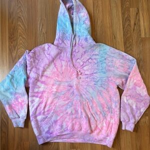 Dreamsicle Tie-Dye Hoodie in Pastel Colors